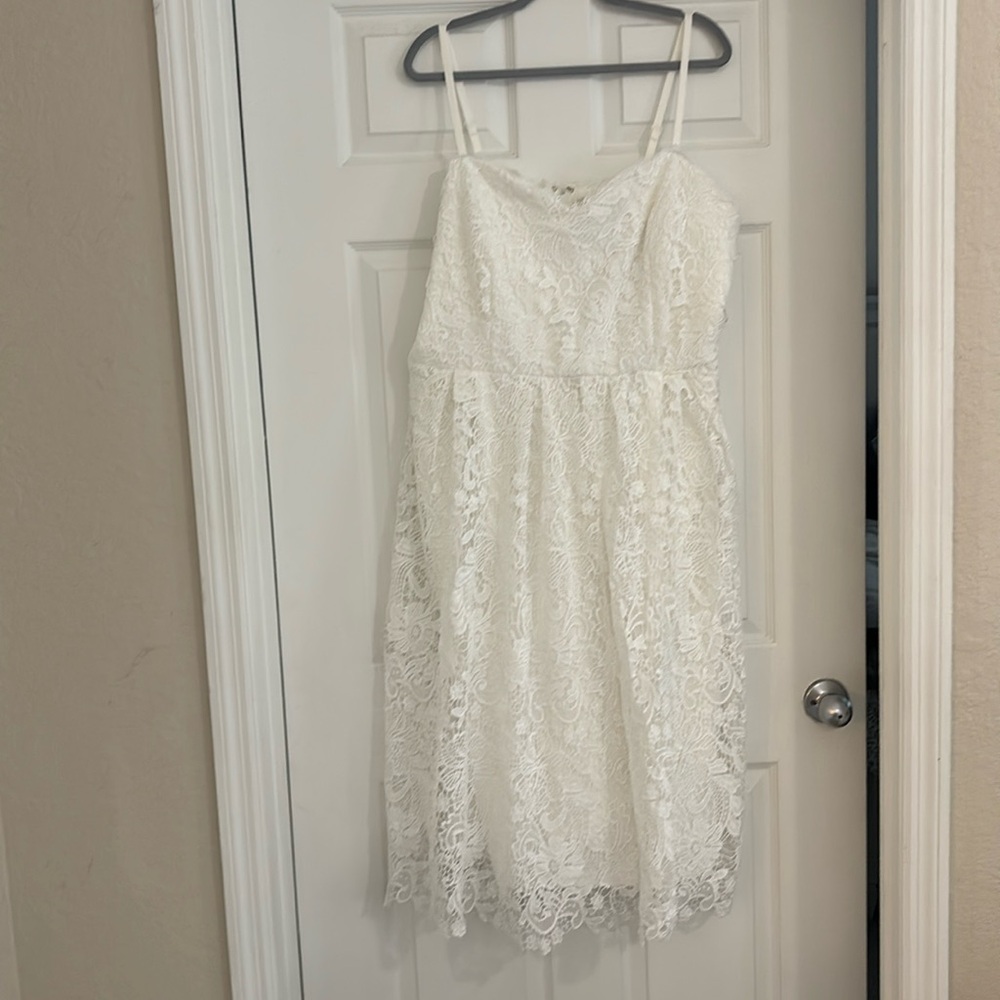 City Chic “Scarlet Lace Dress” in Ivory
